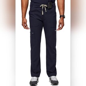 FIGS Cairo Cargo Scrub Pants, Classic Straight Leg Fit, Navy Blue, Small
